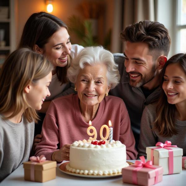 Auguri di buon compleanno per i 90 anni di una nonna