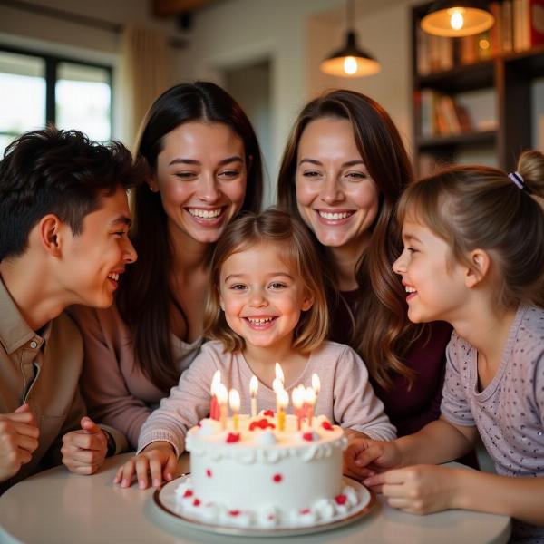 Auguri di Buon Compleanno Figlia con Famiglia