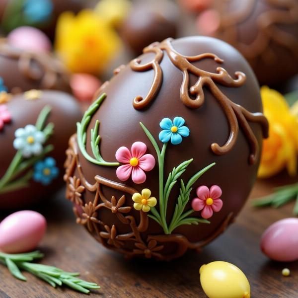 Auguri di Buona Pasqua per WhatsApp con immagini di uova di cioccolato