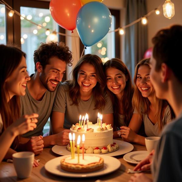 Festa di buon compleanno per un amico