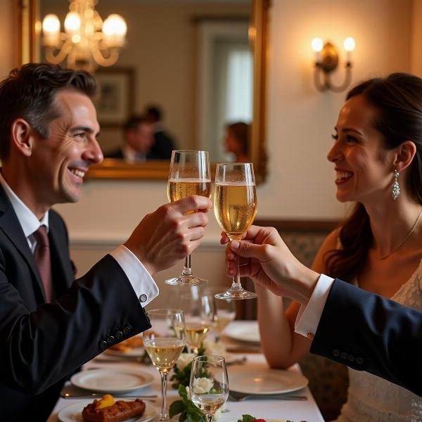 Auguri genitori sposi: Un brindisi festoso con i genitori degli sposi.