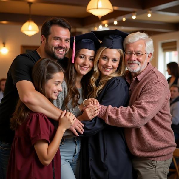 Famiglia che festeggia la laurea