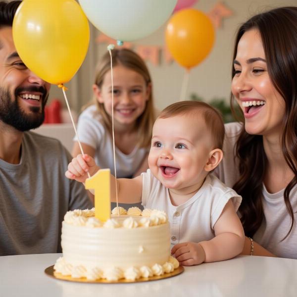 Auguri di primo compleanno per un bambino