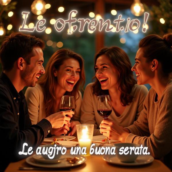 Augurio di buona serata tra amici