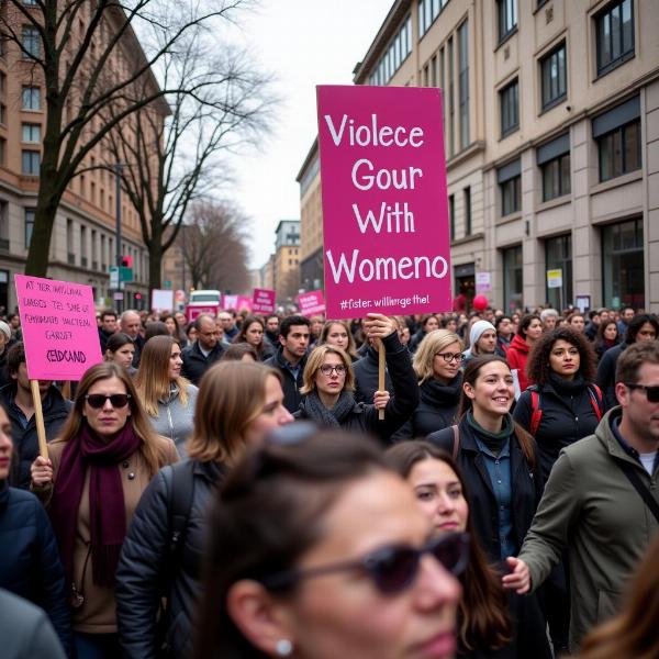 Manifestazione contro la violenza sulle donne