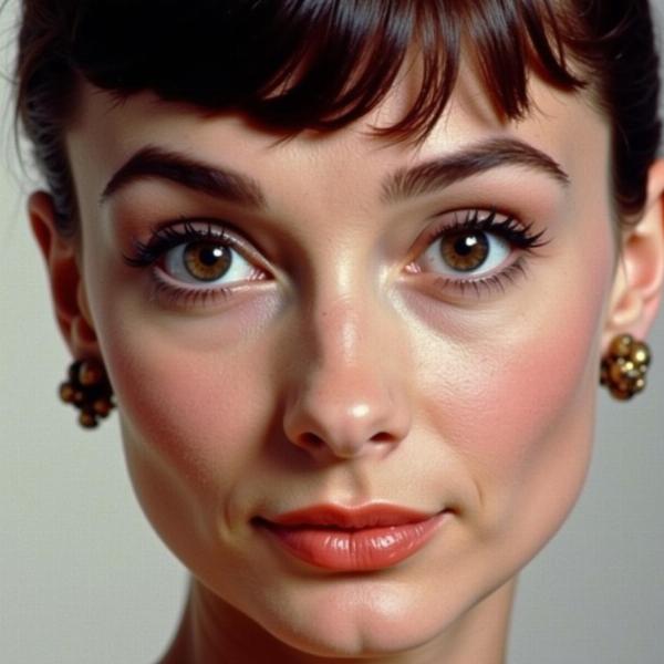 Vẻ đẹp của Audrey Hepburn thể hiện qua ánh mắt.