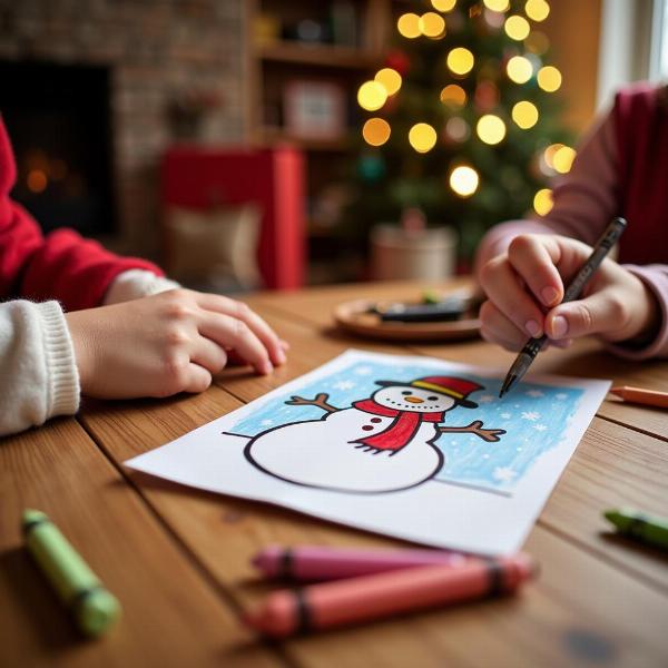 Biglietti auguri di Natale da colorare per bambini