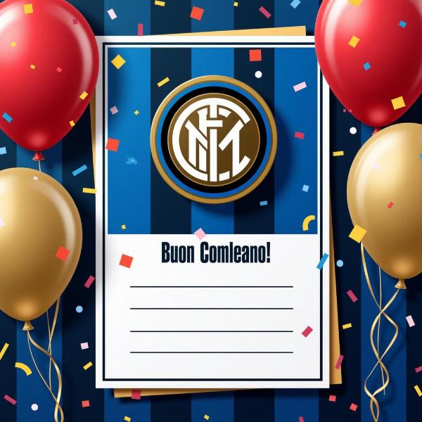 Biglietto Auguri Inter da Stampare per Compleanno