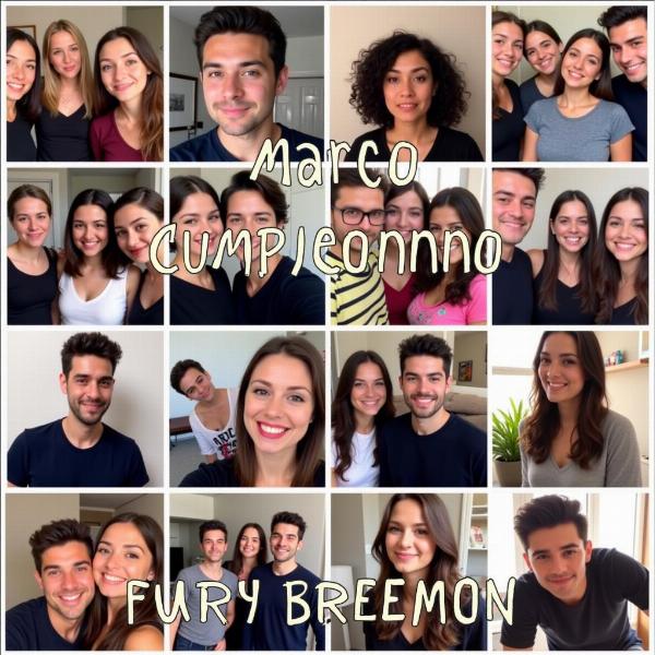 GIF personalizzata di buon compleanno per Marco con foto di amici