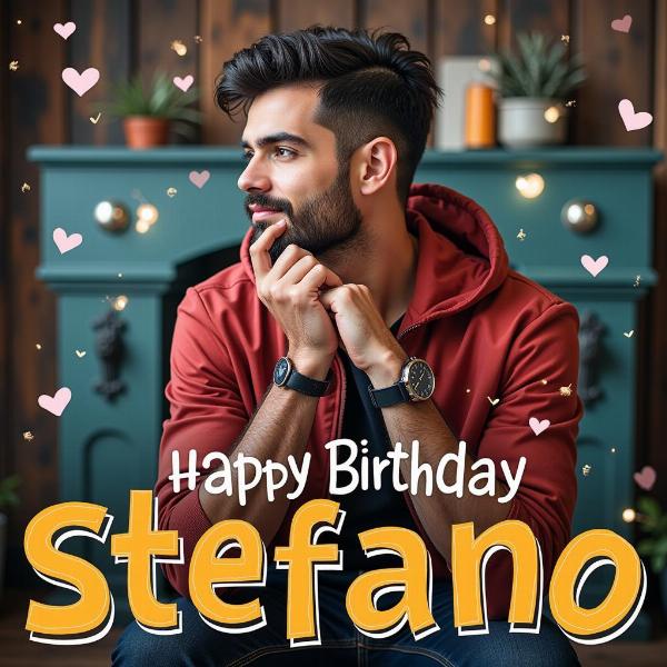 Immagini di buon compleanno personalizzate per Stefano