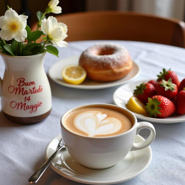 Buon Martedì 14 Maggio: Una deliziosa colazione italiana per iniziare la giornata con energia