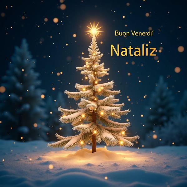 Albero di Natale scintillante in una GIF animata di Buon Venerdì Natalizio