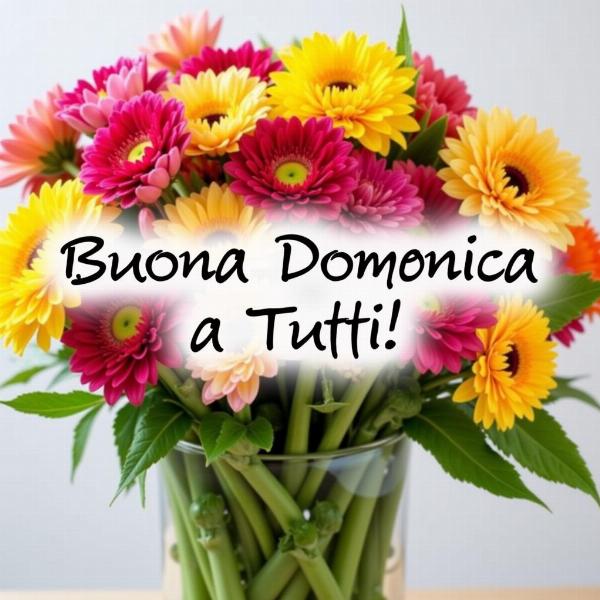 Buona Domenica a Tutti GIF: Bouquet di fiori colorati