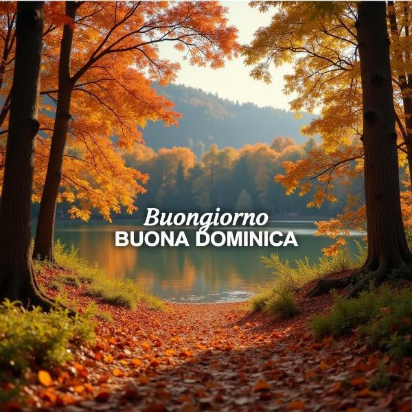 Buongiorno Buona Domenica Autunnale con Paesaggio Naturale