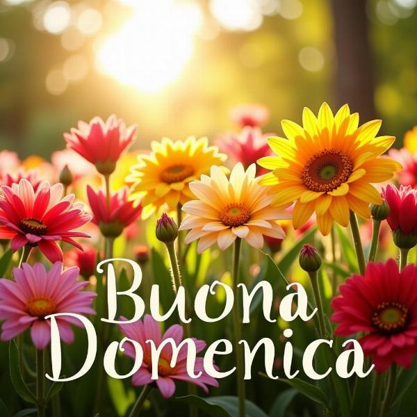 Immagini Buongiorno Buona Domenica 2025 con fiori e sole