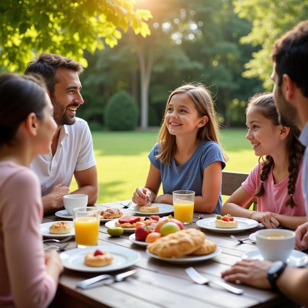 Colazione all'aperto la domenica 11 agosto