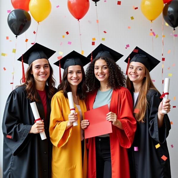 Cugini festeggiano una laurea.