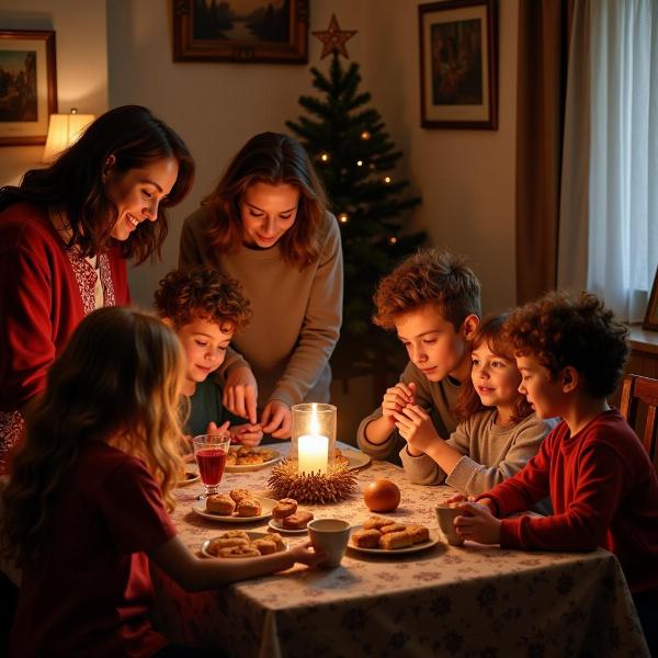 Immagine di una famiglia che festeggia l'Epifania