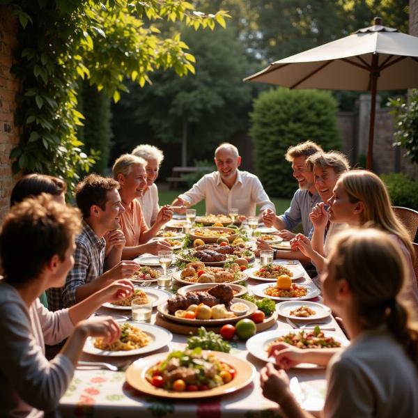 Immagine di un pranzo in famiglia per Ferragosto 2025