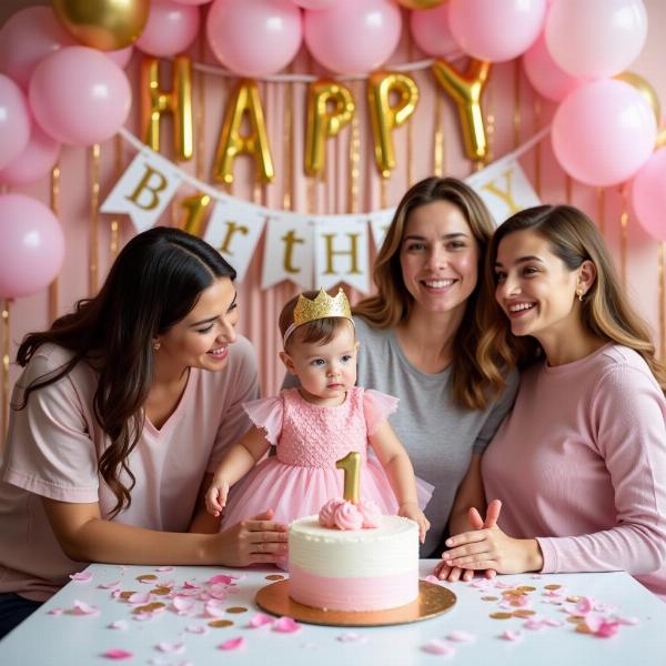 Festa di primo compleanno per una bimba