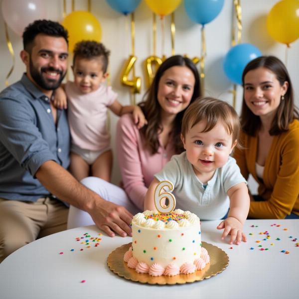 Festa per i sei mesi del bambino con una torta decorata