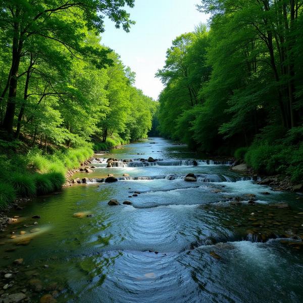 Fiume che scorre in mezzo alla natura