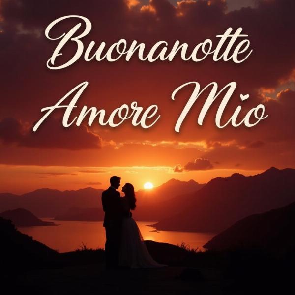 Foto buonanotte romantica con tramonto