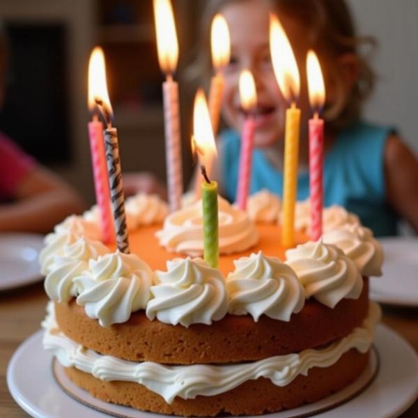 Augurio di compleanno per la figlia con torta