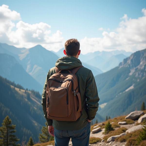 Auguri di 50 anni per un uomo con un viaggio