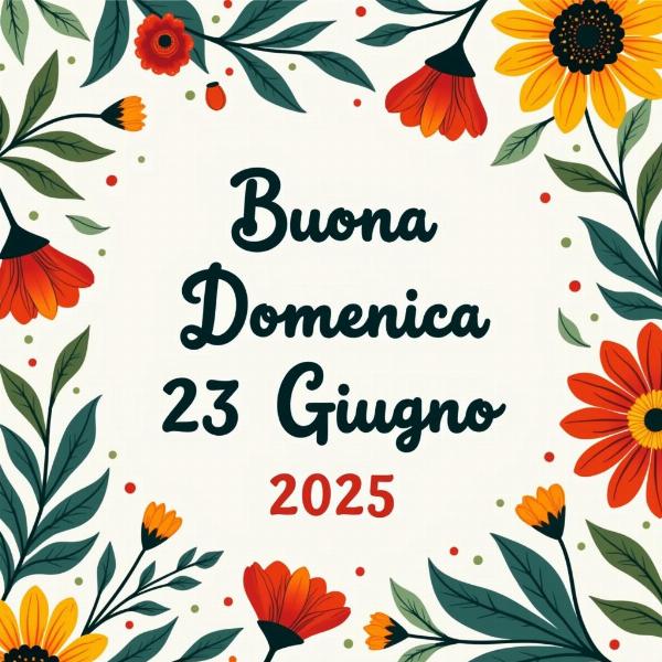 Biglietto d'auguri per una Buona Domenica 23 giugno 2025