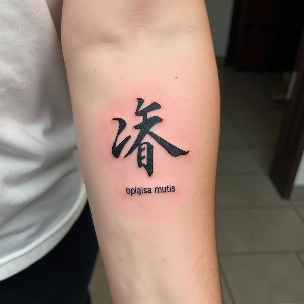 Tatuaggio con frase cinese e traduzione