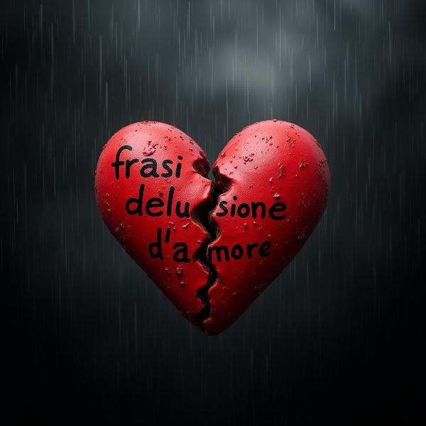 Cuore spezzato con frasi delusione d'amore