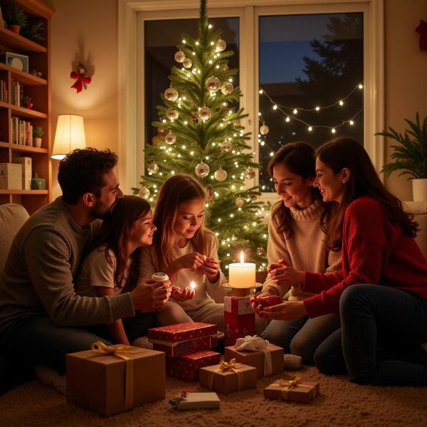 Famiglia riunita per il Natale