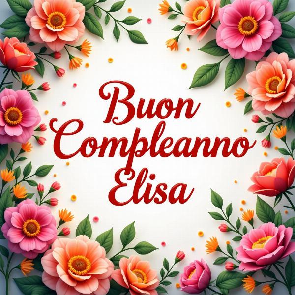 GIF animata Buon Compleanno Elisa con fiori