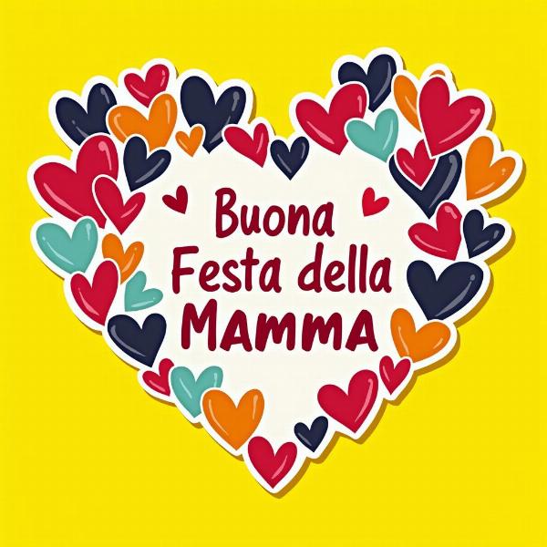 Immagine buona festa della mamma con cuori