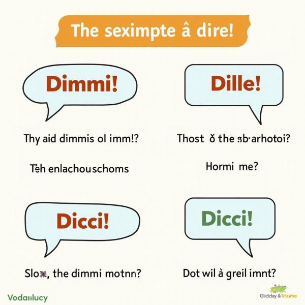 Esempi dell'imperativo del verbo "dire"