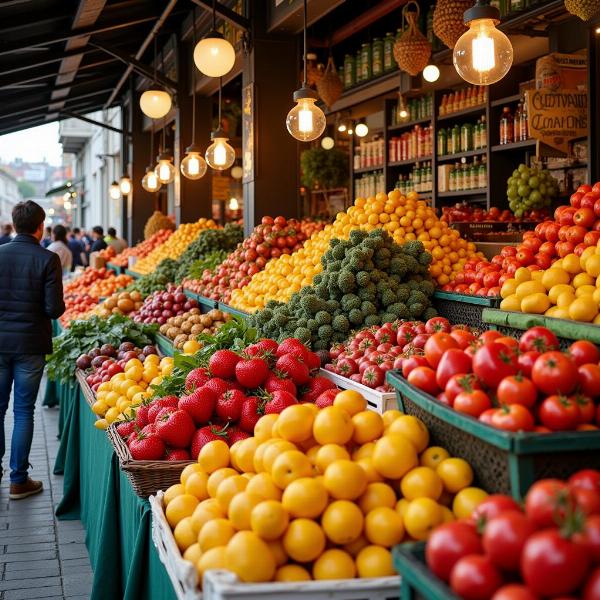 Ingredienti freschi al mercato italiano