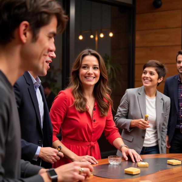 Caterina Balivo e gli ospiti durante un gioco a La Volta Buona