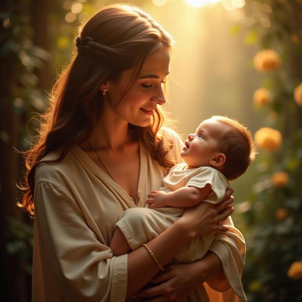 Immagine della Madonna con il Bambino per augurare buona notte