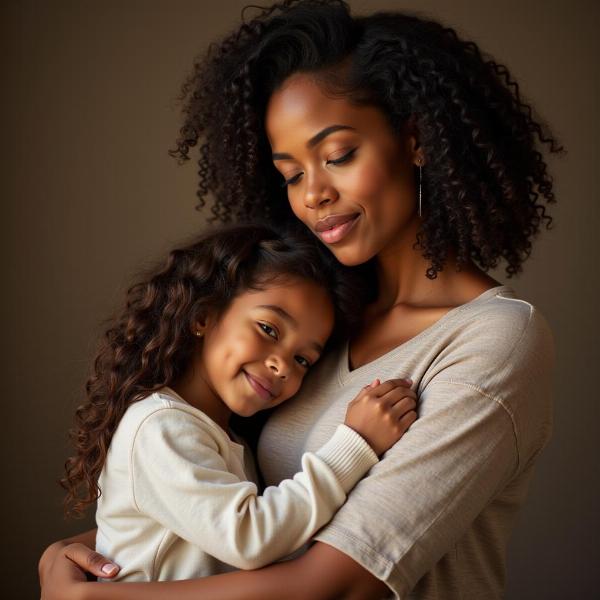 Abbraccio tra madre e figlia