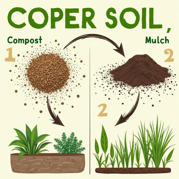 Migliorare la qualità del terreno del giardino con compost e pacciamatura