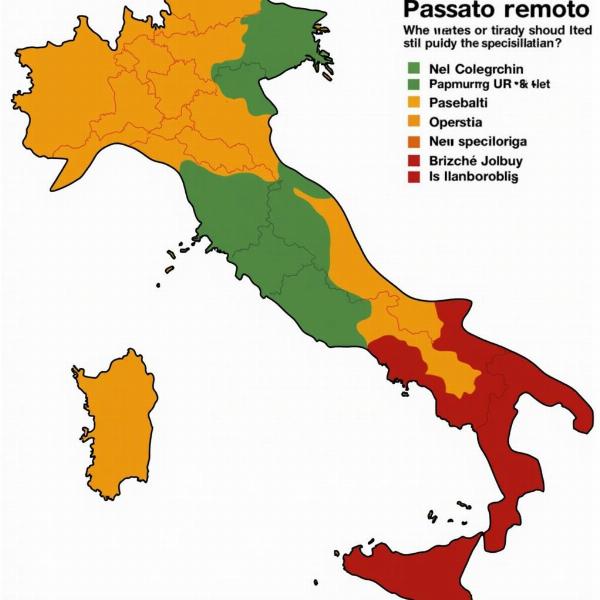 Mappa dell'uso del passato remoto in Italia