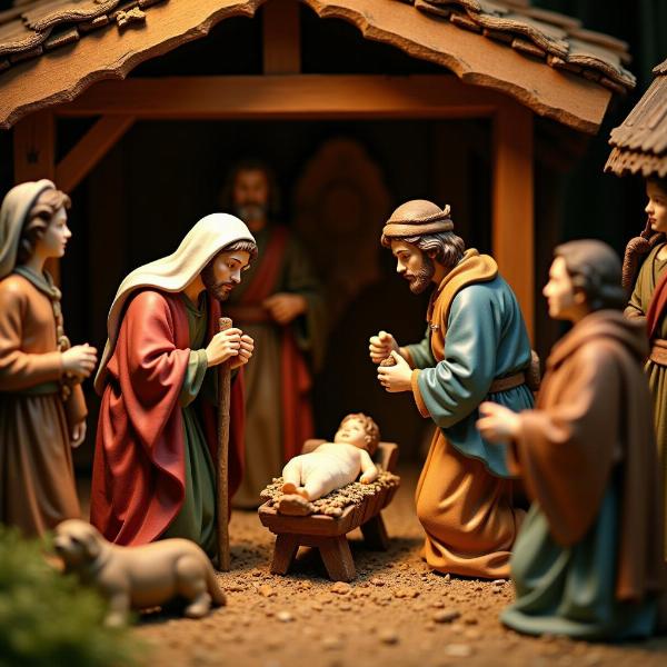 Presepe natalizio tradizionale italiano