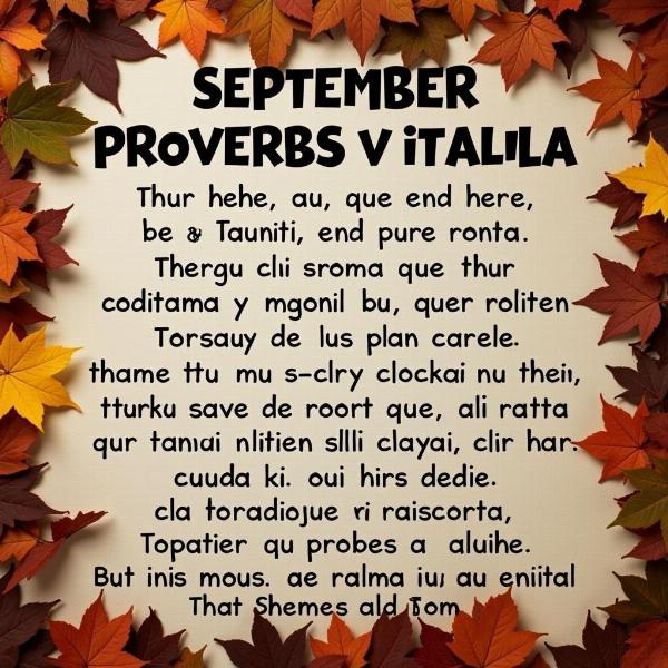 Proverbi di settembre e autunno