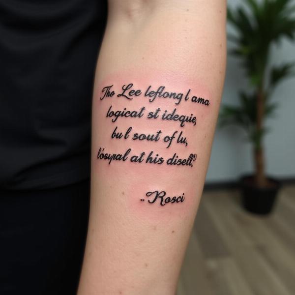 Tatuaggio con frase di Vasco sul braccio