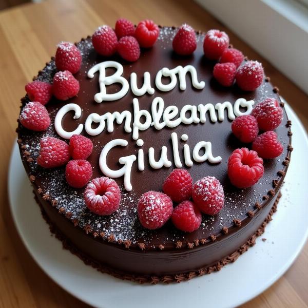 Torta Auguri Buon Compleanno Giulia Cioccolato