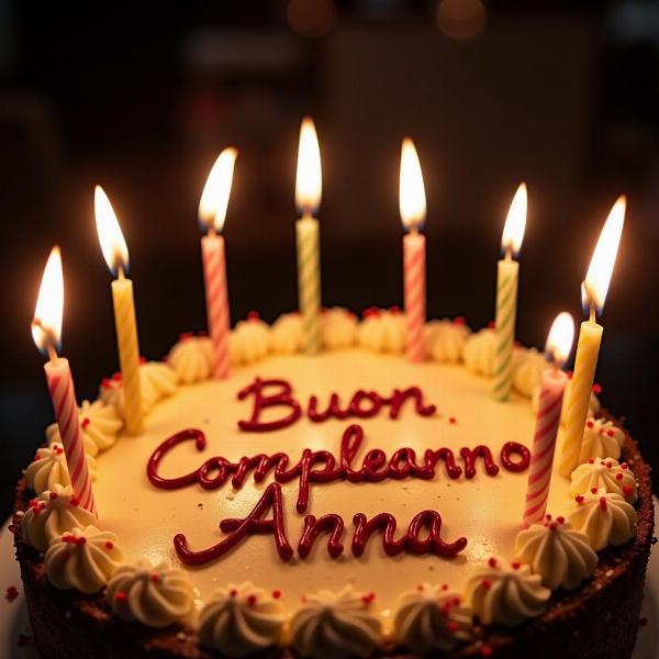 Torta compleanno Anna con candeline