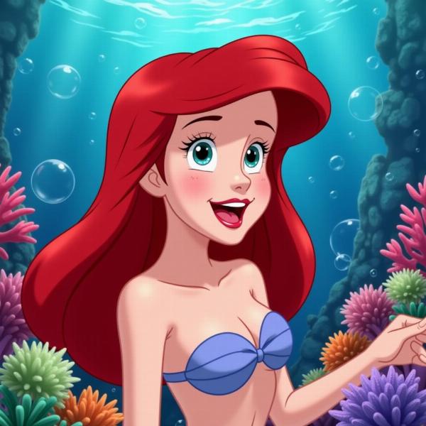 Ariel canta e sorride, GIF buon compleanno principessa Disney