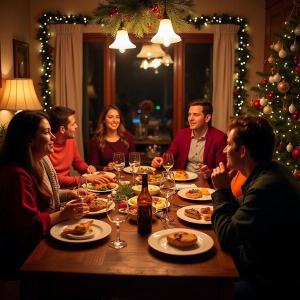 Famiglia italiana riunita per il Natale