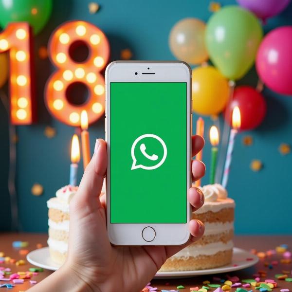 Immagine di festa per i 18 anni su WhatsApp